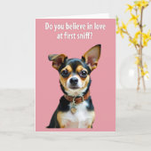 Carte de l'amour du chiot mignon (Fleur jaune)