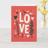 Carte de l'amour du folklore rouge (Fleur jaune)