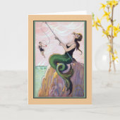 Carte de l'amour romantique de sirène vintage (Fleur jaune)