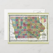 Carte de l'ancienne Iowa de 1856 (Devant / Derrière)