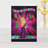 Carte de langue de Gallois de joyeux anniversaire (Fleur jaune)