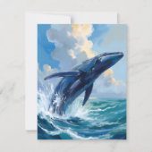 Carte de l'animal océanique baleine bleue (Devant)