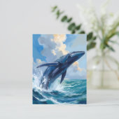 Carte de l'animal océanique baleine bleue (Debout devant)