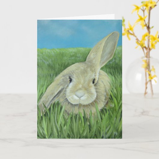 Carte de lapin (Fleur jaune)