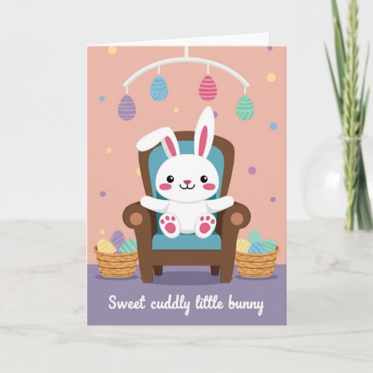 Carte de lapin à ornement rayé (Devant)