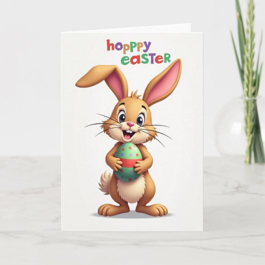 Carte de Lapin à Points et à Rayures (Devant)