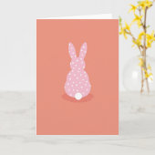 Carte de Lapin à Points Roses (Fleur jaune)