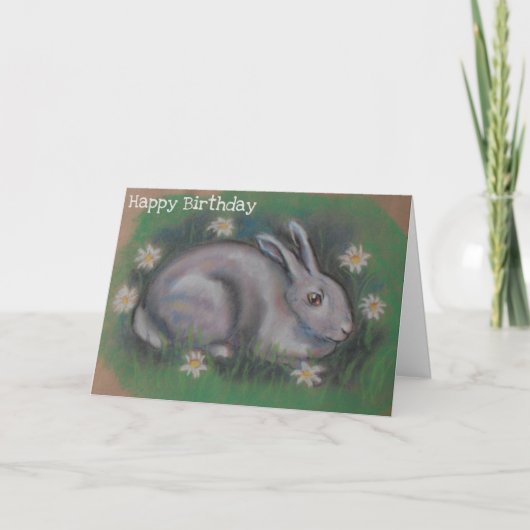 Carte de lapin bunny doux et blanc mignon (Devant)