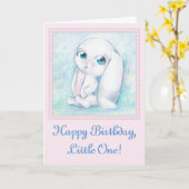 Carte de lapin d'anniversaire (Fleur jaune)