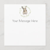 Carte de lapin d'aquarelle d'animal forestier (Dos)
