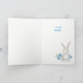 Carte de lapin de fleurs de printemps pour toutes (Intérieur)