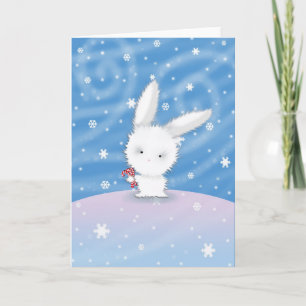 Carte de Lapin de Noël Bunny de Neige