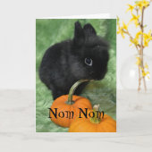 Carte de lapin de Nom Nom Halloween (Fleur jaune)