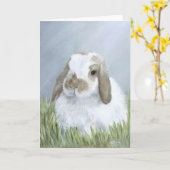 Carte de lapin de Pâques (Fleur jaune)