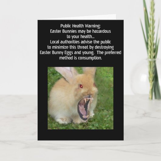 Carte de lapin de Pâques de tueur (Devant)