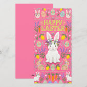 Carte de lapin de Pâques joyeux (Devant / Derrière)