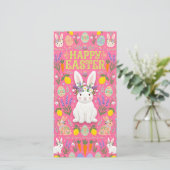 Carte de lapin de Pâques joyeux (Debout devant)