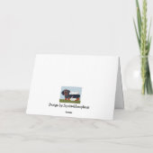 Carte de lapin de Pâques teckel noir et feu (Dos)