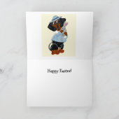 Carte de lapin de Pâques teckel noir et feu (Intérieur)