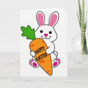 Carte de lapin de printemps avec carotte