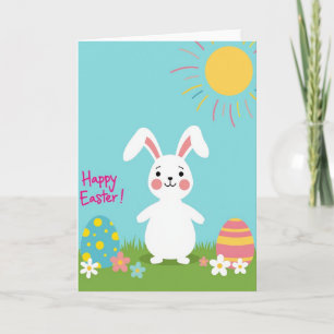 Carte de lapin de printemps heureux
