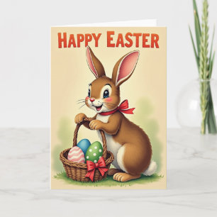 Carte de Lapin de Printemps Joyeux