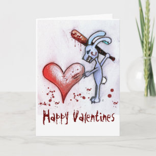 Carte de lapin de Valentine (blanche)