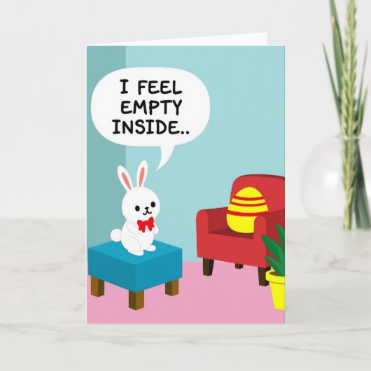 Carte de lapin drôle vide à l'intérieur (Devant)
