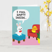Carte de lapin drôle vide à l'intérieur (Fleur jaune)