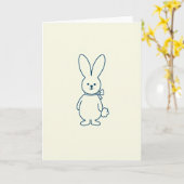 Carte de lapin en découpure (Fleur jaune)