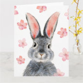 Carte de Lapin en Fleur (Fleur jaune)