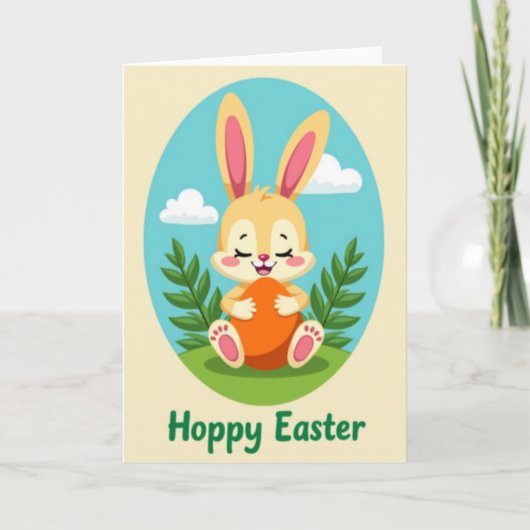 Carte de Lapin Joyeux de Printemps (Devant)