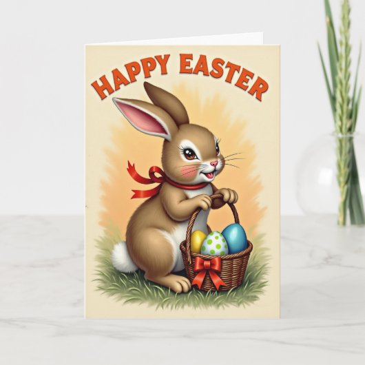 Carte de Lapin Joyeux Printemps (Devant)