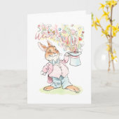 Carte de lapin magique de la Saint-Valentin (Fleur jaune)