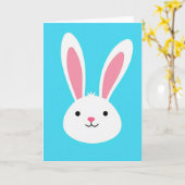 Carte de lapin mignon simple (Fleur jaune)