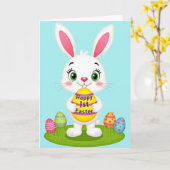 Carte de Lapin Ovoïde Rayé (Fleur jaune)