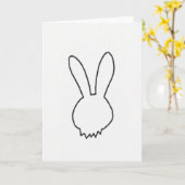 Carte de lapin simple avec contour (Fleur jaune)