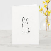 Carte de lapin simple en contour (Fleur jaune)