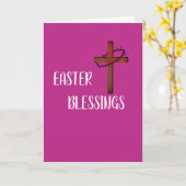 Carte de lapin vintage avec bénédictions de Pâques (Fleur jaune)