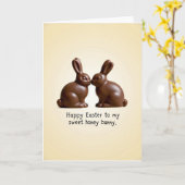 Carte de Lapins en Chocolat (Fleur jaune)