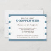 Carte de l'après-fête à rayure nautique bleue (Devant)