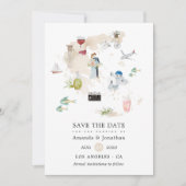 Carte de l'aquarelle de la Grèce Mariage de destin (Devant)