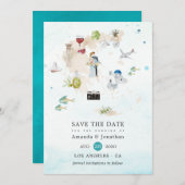 Carte de l'aquarelle de la Grèce Mariage de destin (Devant / Derrière)