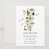 Carte de l'aquarelle du Portugal Destination Weddi (Devant / Derrière)