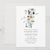 Carte de l'aquarelle du Portugal Destination Weddi (Devant / Derrière)