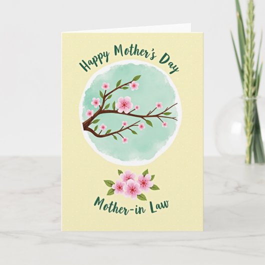 Carte de l'Arbre à Fleurs en Points de Polka (Devant)