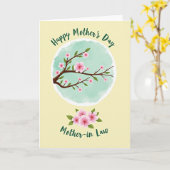 Carte de l'Arbre à Fleurs en Points de Polka (Fleur jaune)