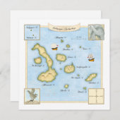 Carte de l'archipel des Galapagos avec navires (Devant / Derrière)