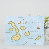 Carte de l'archipel des Galapagos Îles tropicales  (Debout devant)