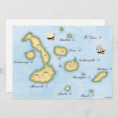 Carte de l'archipel des Galapagos Îles tropicales  (Devant / Derrière)